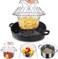 Delidge Foldable Stainless Steel Deep Fry Basket Multifunction Steam Rinse Strain Fry Strainer Net Telescopic Folding Basket Fry Basket For Fried Food Or Fruits Kitchen Utensil Cooking Net Gadgets