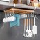 Kitchen Utensil Stainless Steel stand Under Cabinet Racks Wall Mounted Shelf Storage With 10 Adhesive Hooks For Towels/Knives/Key/Cups/Tissue Chopping