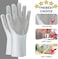 ZALCOON Dishwashing Sponge Gloves for Kitchen ,Silicone Gloves Reusable Rubber Cleaning Gloves ,Silicone Dishwashing Scrubber Glove