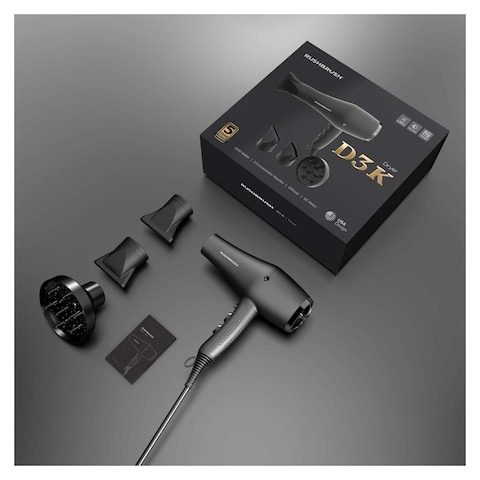 Rush Brush D3K Hair Dryer - 3000 Watt - Black