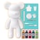 DIY CREATE YOUR OWN UNIQUE ACRYLIC FLUID POURING PAINT MONEY SAVING BEAR (13 inch - 33 cm) COMPLETE SET, Colors: Gold, Black, Rose-Red, Blue-Green, Mint-Green, Fun Creative Gift