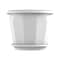 Cosmoplast Hexagonal Flower Pot With Tray White 20cm