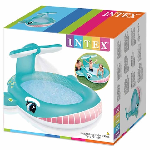 Intex Whale Design Inflatable Swimming Pool With Sprinkler
