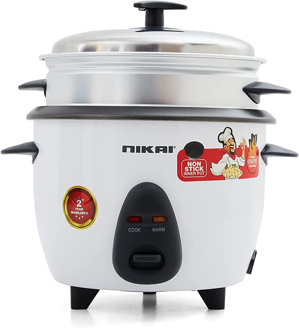 Buy Nikai 1 Liter 2 In1 Non-Stick Rice Cooker With Steamer, 400W, Keep ...