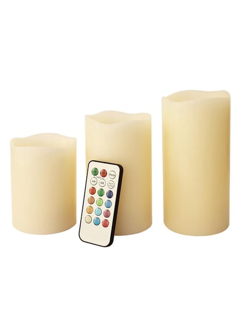 Generic 3-Piece Candle Lights With Remote Control Multicolour