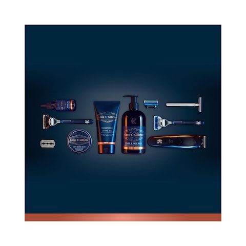 King C. Gillette Double Edge Safety Razor With 5 Platinum Coated Blades Silver 6 PCS