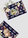 Lowha Decorative Acrylic Serving Tray With Gold Metal Handles And Tribal Pattern Design 20x30 cm