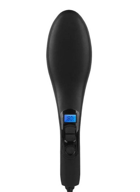 Electric Digital Hair Straightening Power Brush Black/Pink