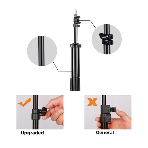 O Ozone Professional Photo Photography Studio 200Cm Height Stodio Light Stand Tripod For Relfectors, Softboxes, Lights, Umbrellas, Backgrounds, DSLR [2 Per Pack] 1/4&quot; Thread Mount [Upgraded]