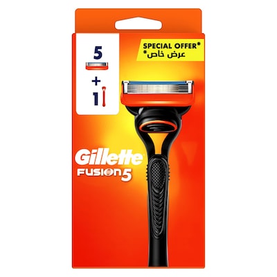 Gillette Fusion5 Razor With 5 Cartridge Black