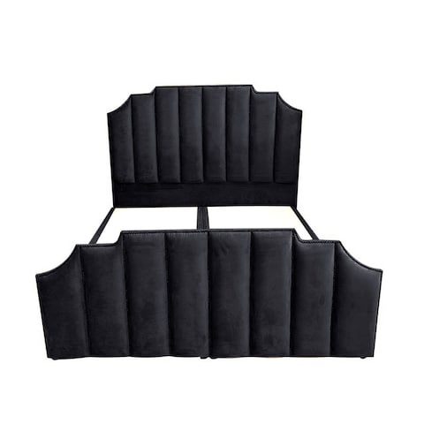 In House Taj Velvet Bed Frame - Single - 200x100 cm - Black