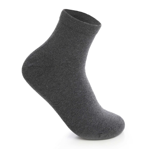 Plain Half Ankle Socks For Men - Dark Gray