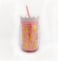 Pineapple-Shaped Drinkware Tumbler for Cold Beverages with Reusable Straw Light Pink 450ml