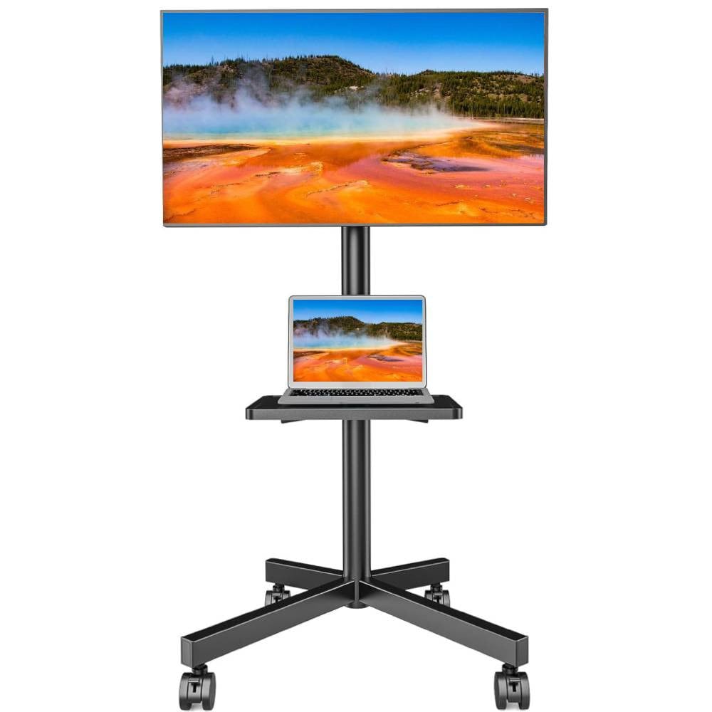 hyx Hyx Mobile Tv Cart Tv Stand With Lockable Wheels 100 LBS