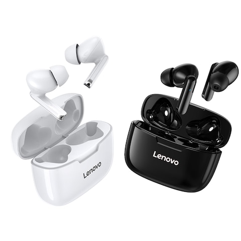 Lenovo-Black XT90 TWS In-ear Earphones BT 5.0 Headphones True Wireless Earbuds with Touch Control Hands-Free Stereo Sound Noise Canceling IP54 Waterproof Dual host Binaural HD Call Type-C Interface