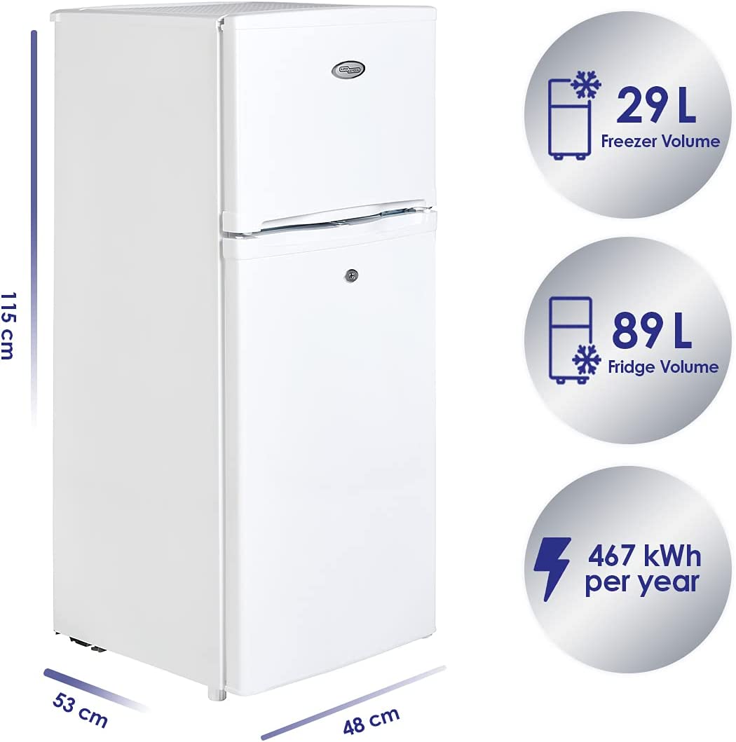 Super General 118L Net Capacity Double Door Refrigerator, White, SGR175H