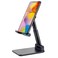 Xonic Cell Phone Stand Angle Height Adjustable Cell Phone Stand For Desk Foldable Cell Phone Holder Black