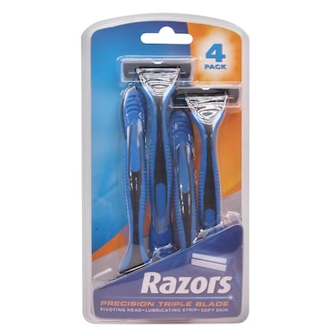 Uncle Bills Triple Blade Disposable Razor For Men 4 Pieces