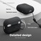 Elago Silicone Hang designed for Airpods Pro 2nd Gen (2022) case cover with Carabiner - Black