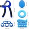 ULTIMAX Hand Grip Strengthener Set 6 PCS Strengthener Kit with Storage Pouch Hand Finger Exerciser Adjustable Hand Gripper 5 Finger Stretcher Hand Therapy Ball Grip Exercise Ring-Blue