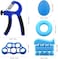 ULTIMAX Hand Grip Strengthener Set 6 PCS Strengthener Kit with Storage Pouch Hand Finger Exerciser Adjustable Hand Gripper 5 Finger Stretcher Hand Therapy Ball Grip Exercise Ring-Blue