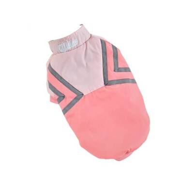 Hong Pet Reflective Strip Paneled Coat - Pink L