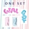 Gender Reveal Decoration Set - Metallic Fringe Curtains + Boy Girl Foil Balloons Gender Reveals Party Photo Backdrop - Pink/Blue