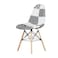 GDF Modern Dining Chair Plastic Shell With Fabric &amp; Wooden Legs Black+White Color  Model- JEAM3  (No warranty for furniture items)