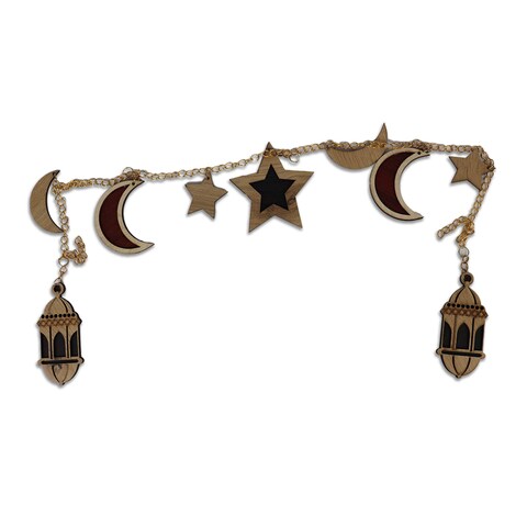 Buy Ramadan Decorations Wooden Rope - 9 Pieces Online | Carrefour Egypt