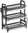 GStorm Dish Drying Rack, 3 Tier Dish Rack with Tray Utensil Holder, Large Capacity Dish Drainer with Cutting Board Holder Drain Board