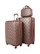 طقم حقائب سفر بعجلات مكون من 4 قطع بني