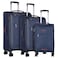 Eminent Expandable Trolley Luggage Set of 3 Bag Soft Suitcase for Unisex Travel Polyester Shell Lightweight with TSA lock Double Spinner Wheels E751SZ Navy Blue