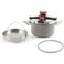 Life Smile Pressure Cooker 4 Litre + 6 Litre Set Stainless Steel / Granite Coating / Effortless Locking System