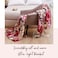 LUNA HOME Fleece Blanket 200*230cm Super Soft Throw Cream color with Rose Design.
