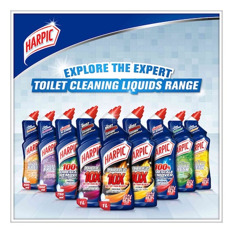 Harpic Power Plus 10x Citrus Most Powerful Toilet Cleaner Blue 1L