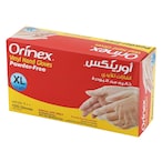 Buy Orinex vinyl gloves powder free XL 100 pieces in Saudi Arabia