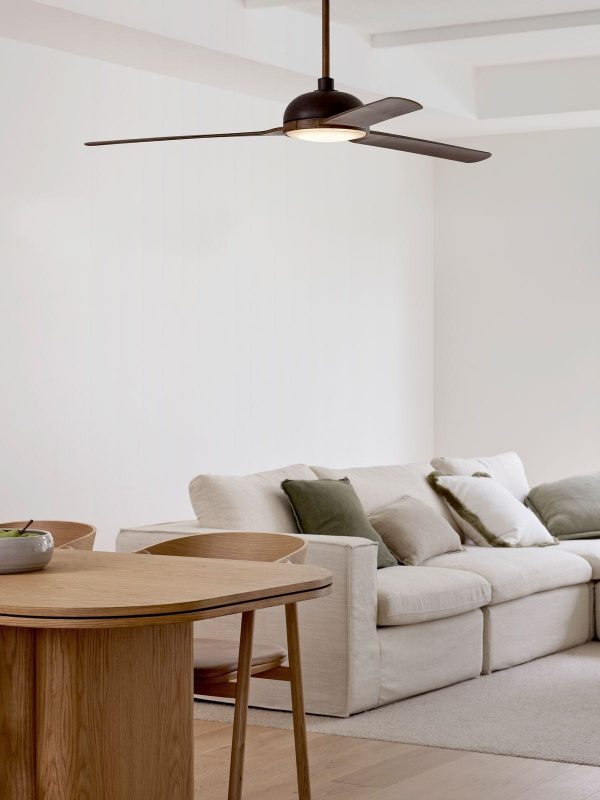 UNIONE &Oslash;142cm ceiling fan rubbed bronze/koa light integrated and remote control included