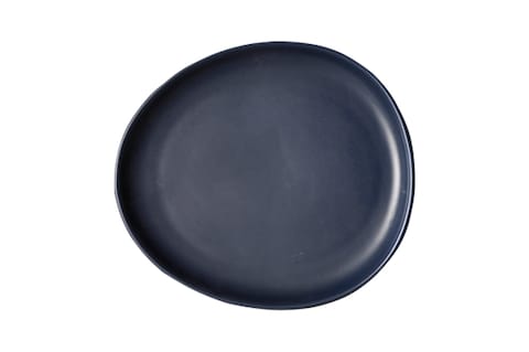 SHALLOW 18CM DESSERT PLATE -MATT DARK BLUE  (CHP-367-BLU)