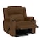 In House Velvet Classic Cinematic Recliner Chair With Cups Holder - Brown - Lazy Troy