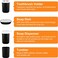 Bathroom Accessories Set of 6 Unique Design 6 Pieces Bathroom Accessory Set Soap Dispenser Toothbrush Holder Tooth Mug Soap Dish Toilet Brush Rubbish for Bathroom Home Decor (Black)