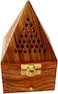 ALSAQER Wooden Incence Bakhoor Burner Madkhan/Mabkhara Pyramid shape Charcoal Bakhoor Burner-Small