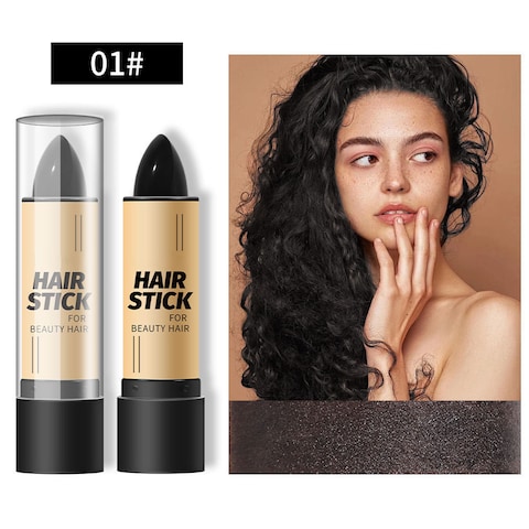 Mei Stylish Instant Gray Root Coverage Hair Color Touch-Up Stick: Disposable Hair Dye Stick, Black