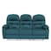 In House Velvet Triple Cinematic Recliner Chair With Cups Holder - Dark Turquoise - NZ80