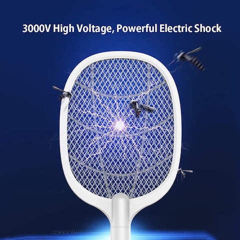 Generic Nukcc Electric Fly Swatter, 2 In 1 Electric Fly Swatter &amp; Mosquito Lamp 3000V High Voltage Portable Mosquitoes Trap With Uv Ray &amp; Electric Shock Rechargeable Mosquito Killer Lamp