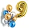 Party Time 16" Number 9 Gold Foil Balloon | Pack of 9 Latex Balloons 12" | 9th Birthday Decorations | Latex Balloons for Birthday Party, 9th Anniversary Decoration Sets (FREE Ribbon)