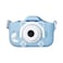 Generic-20MP Kids Children Digital Camera 1080P Video Camcorder 2.0 Inches IPS Screen Dual Camera Lenses Anti-Drop Toys for Girls and Boys Built-in Battery with Strap Charging Cable Blue Cat