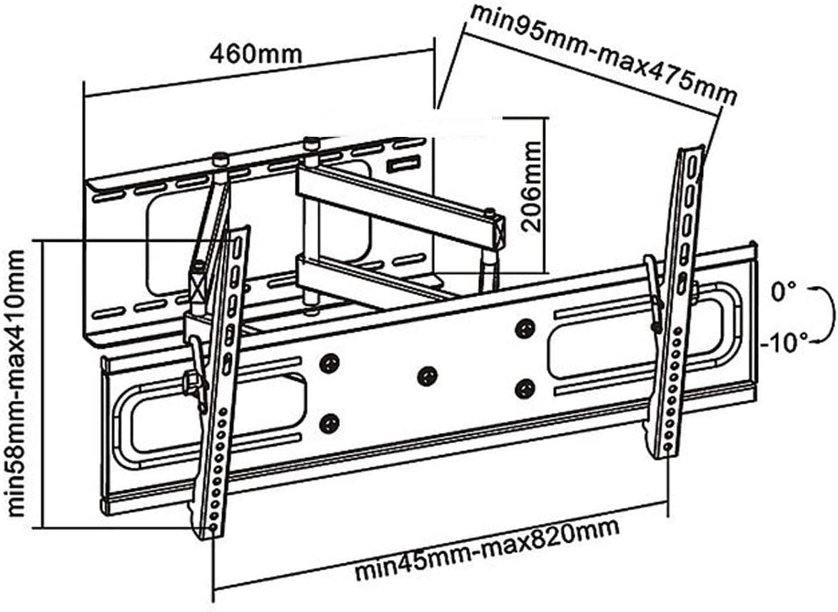 إن تيك Ntech Cantilever Tilt full-motion Tv Wall Mount 70 inch