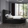 In House Lotus Velvet Bed Frame - Queen - 200x150 cm - Black