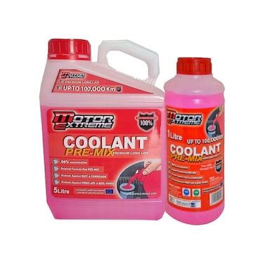 Motor Extreme Coolant Pre-Mix - Red Water - 5 Liters with 1 Liter FREE