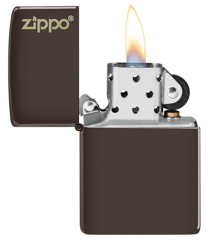 Zippo Classic Lighter 49180ZL-49180 Zippo Logo Classic Design | Windproof | Metal Material - Brown Matte